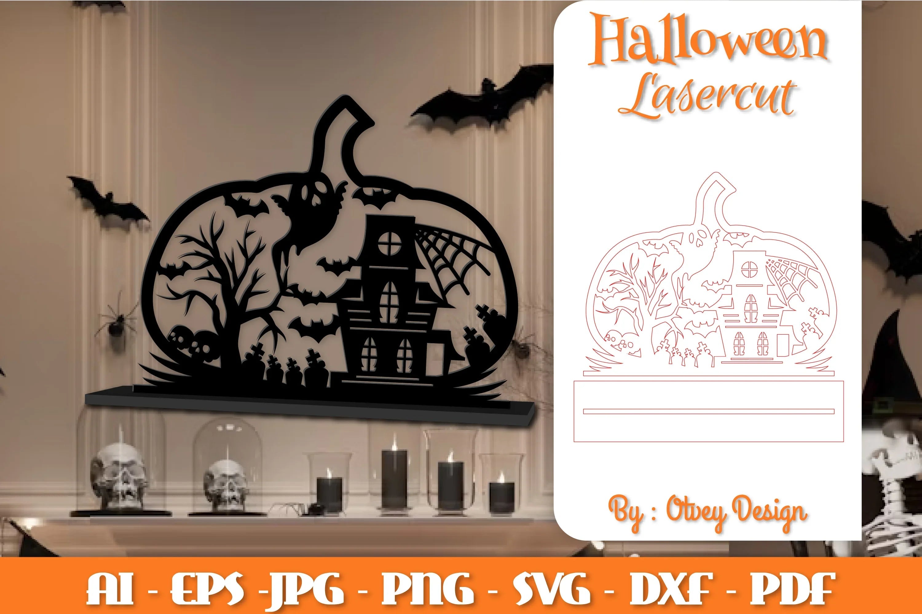 Halloween Decorations Lasercut SVG Bundle - CraftNest - Digital Crafting and Art