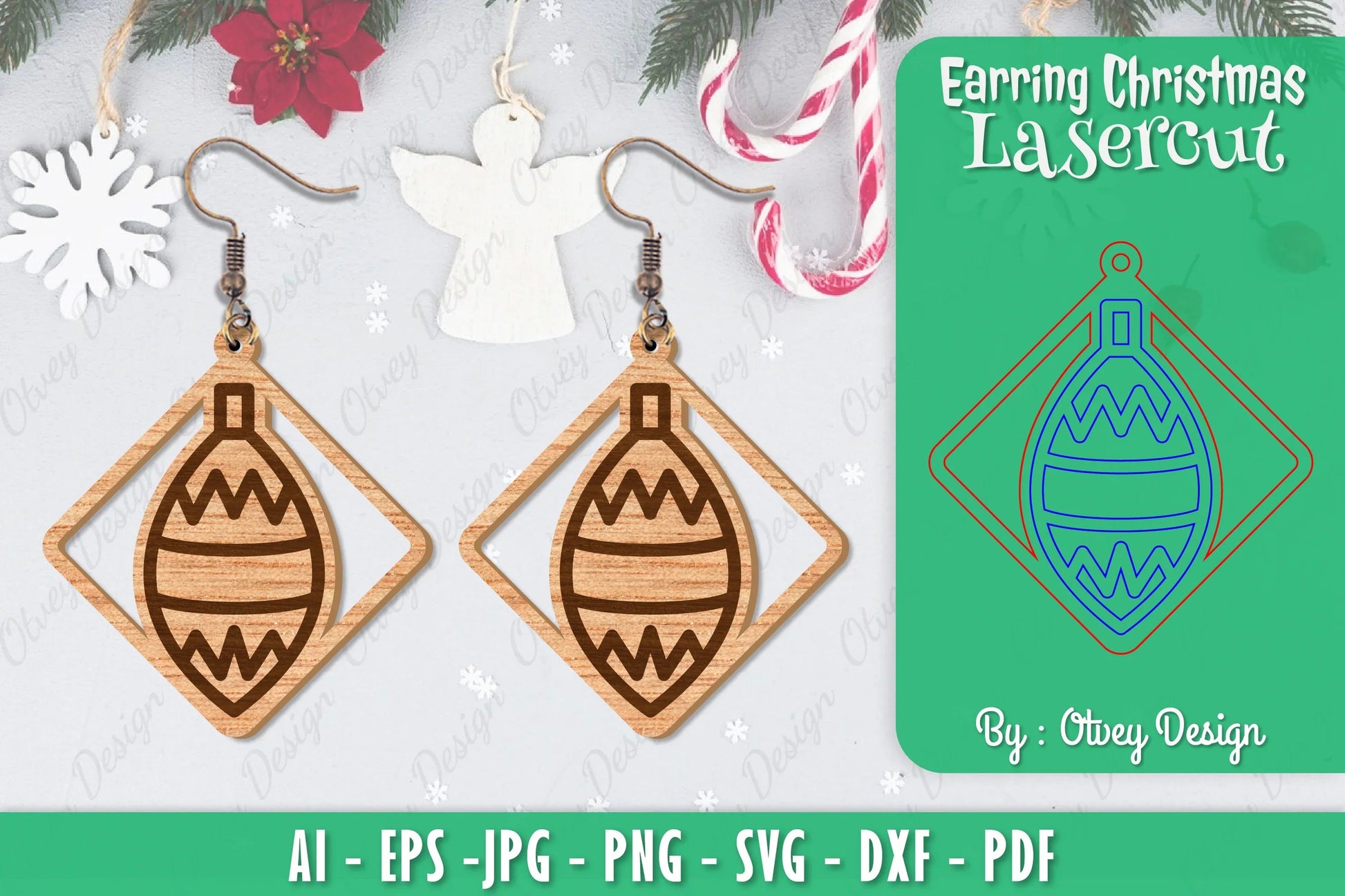 Christmas Earrings SVG Bundle 17 - CraftNest - Digital Crafting and Art