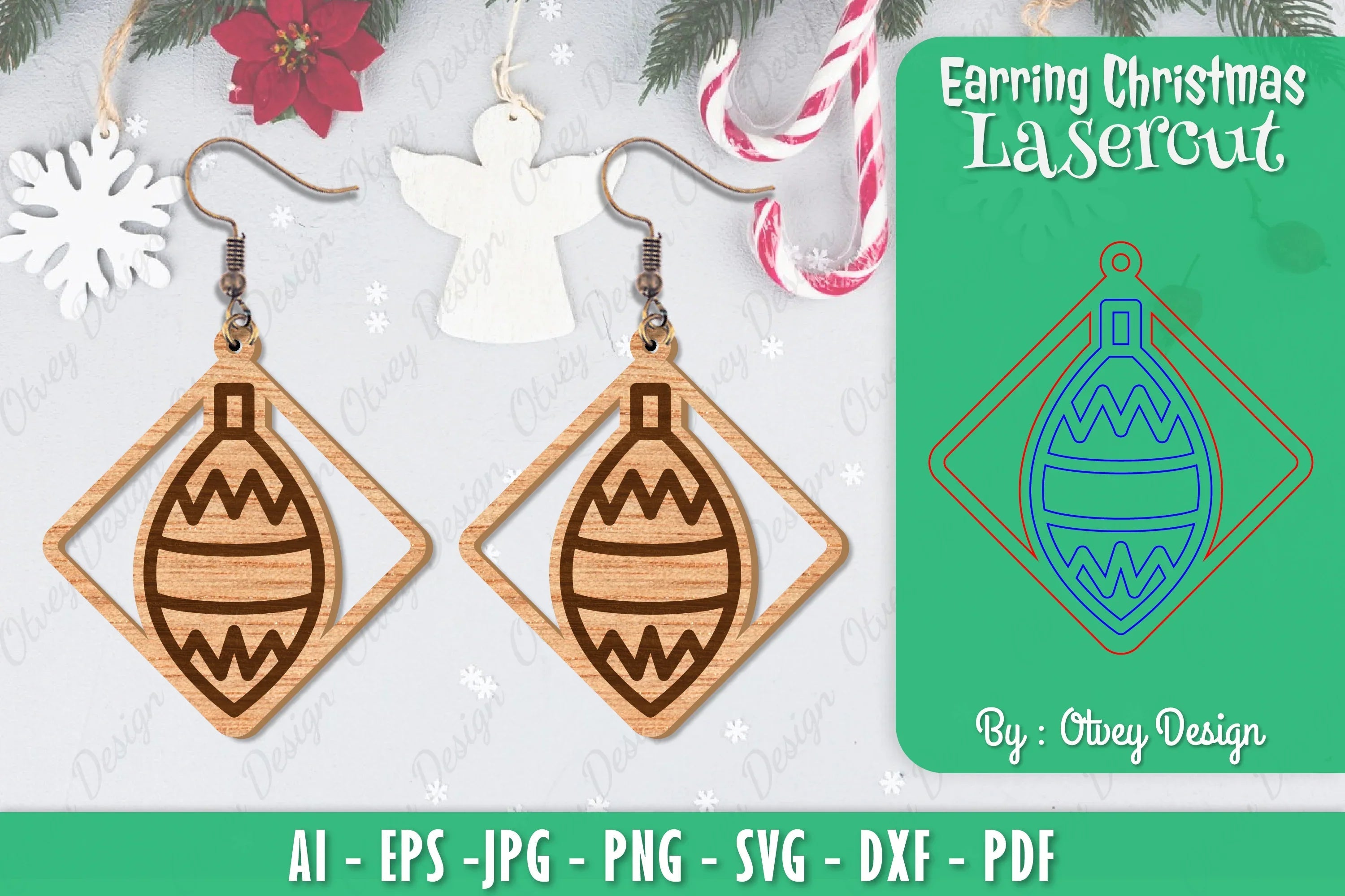 Christmas Earrings SVG Bundle 17 - CraftNest - Digital Crafting and Art