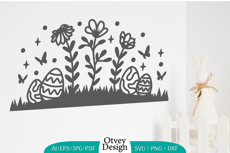 Easter Bunny Garden Scene SVG Bundle 8 - CraftNest - Digital Crafting and Art
