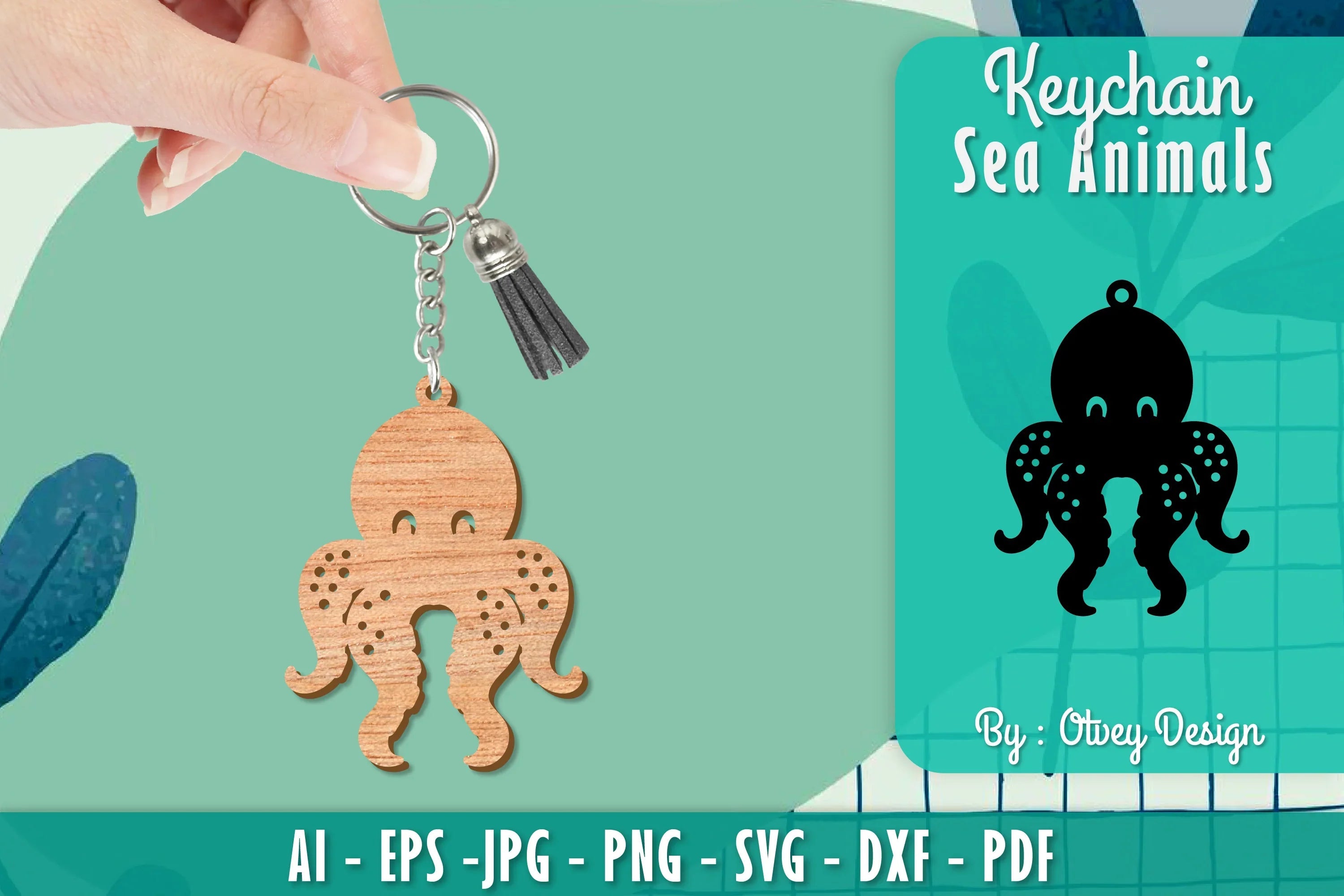 Keychain Sea Animals Lasercut SVG Bundle 12 - CraftNest - Digital Crafting and Art