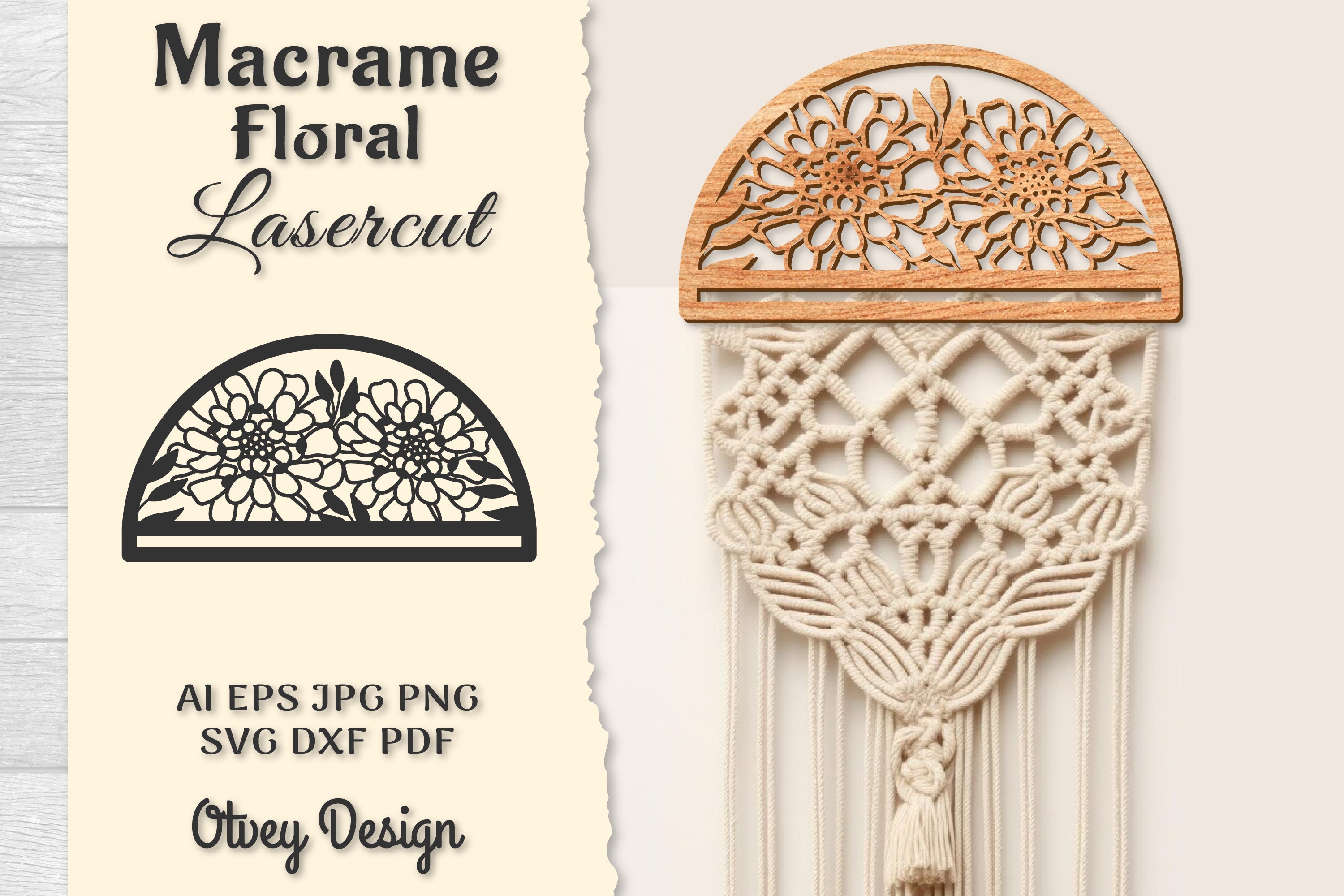 Macrame Frame Floral Lasercut SVG Bundle 9 - CraftNest - Digital Crafting and Art