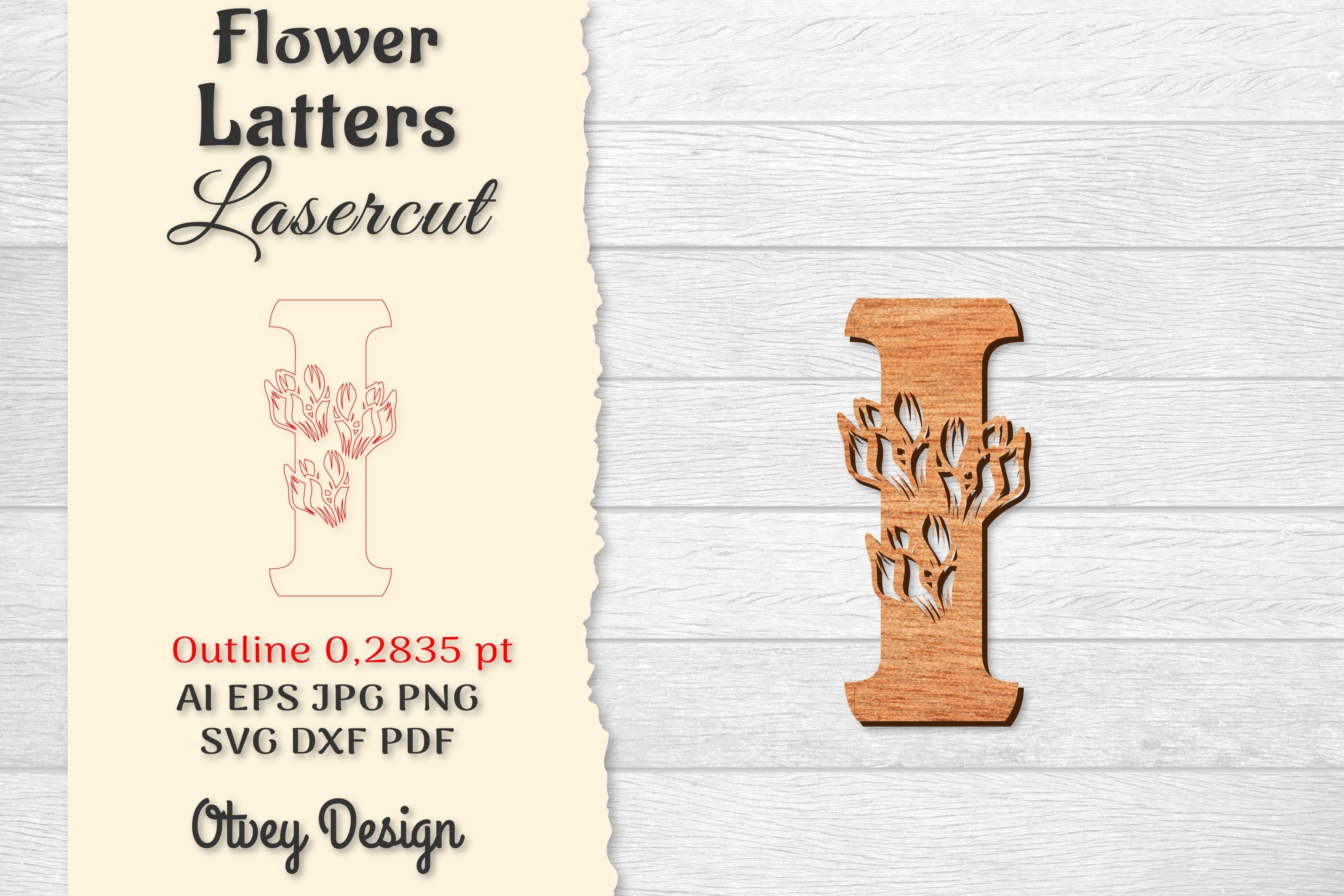 Flower Letters Laser Cut SVG Bundle 111 - CraftNest - Digital Crafting and Art