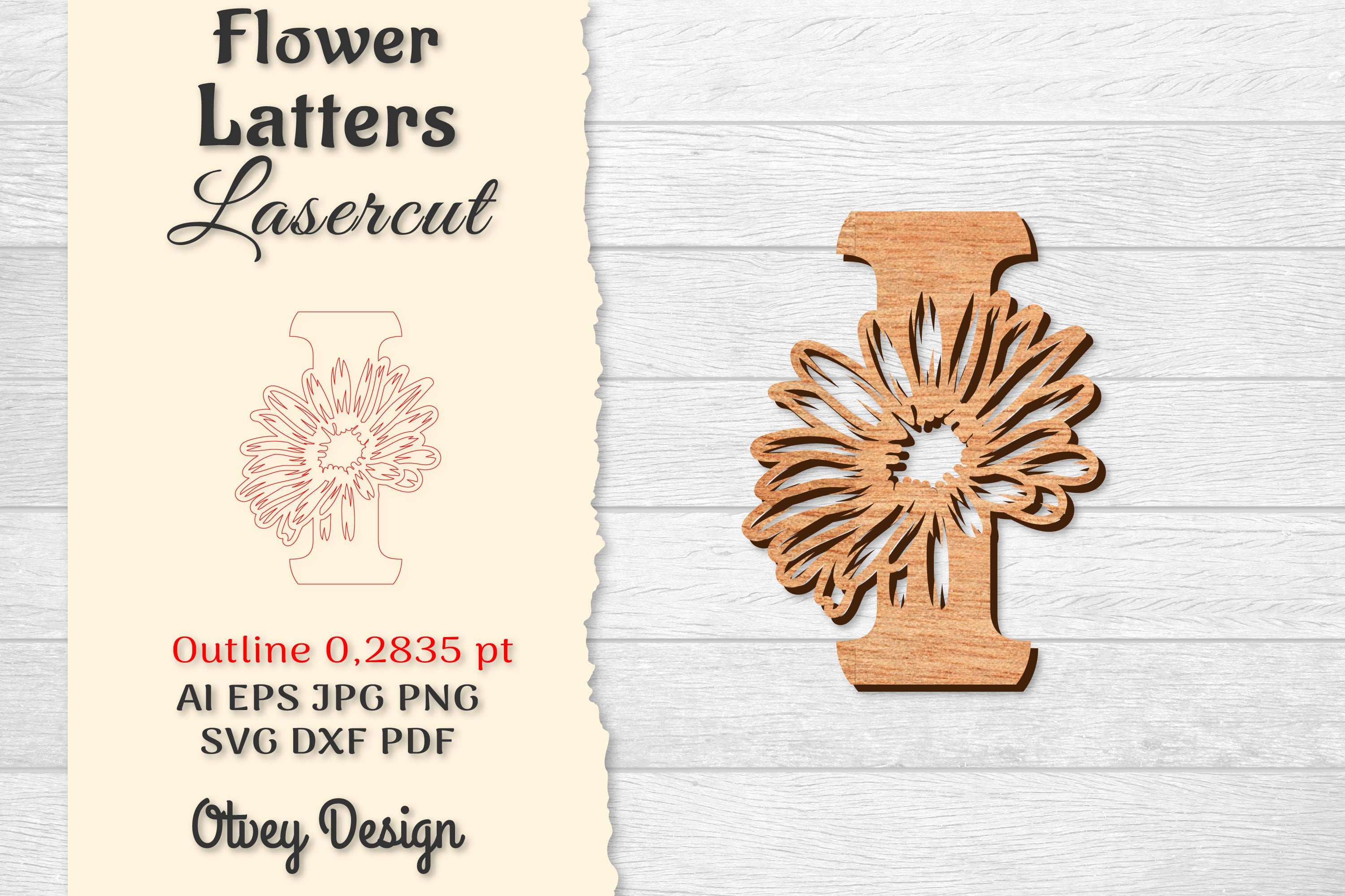 Flower Letters Laser Cut SVG Bundle 7 - CraftNest - Digital Crafting and Art