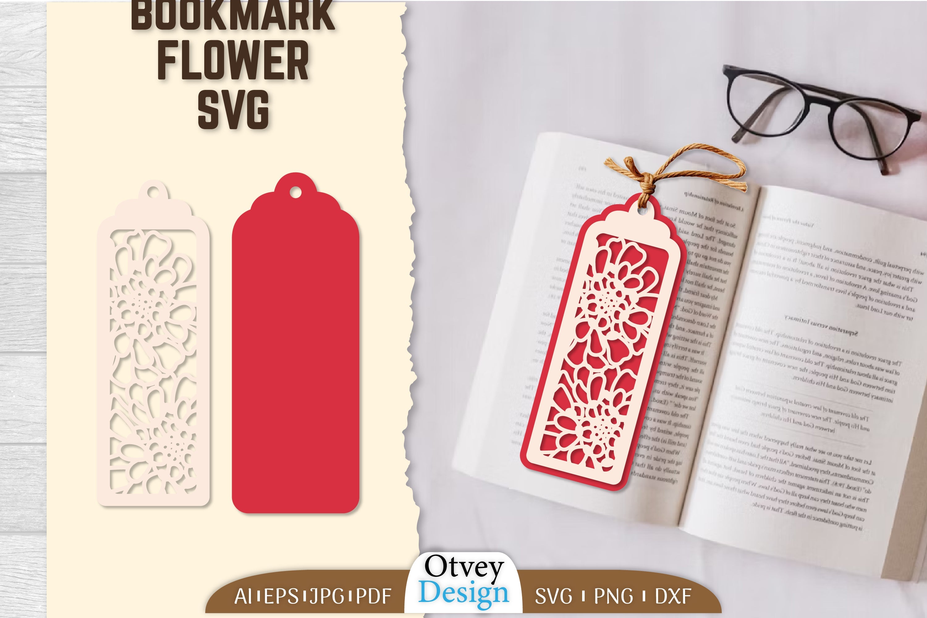 Bookmark Flower SVG Bundle 77 - CraftNest - Digital Crafting and Art