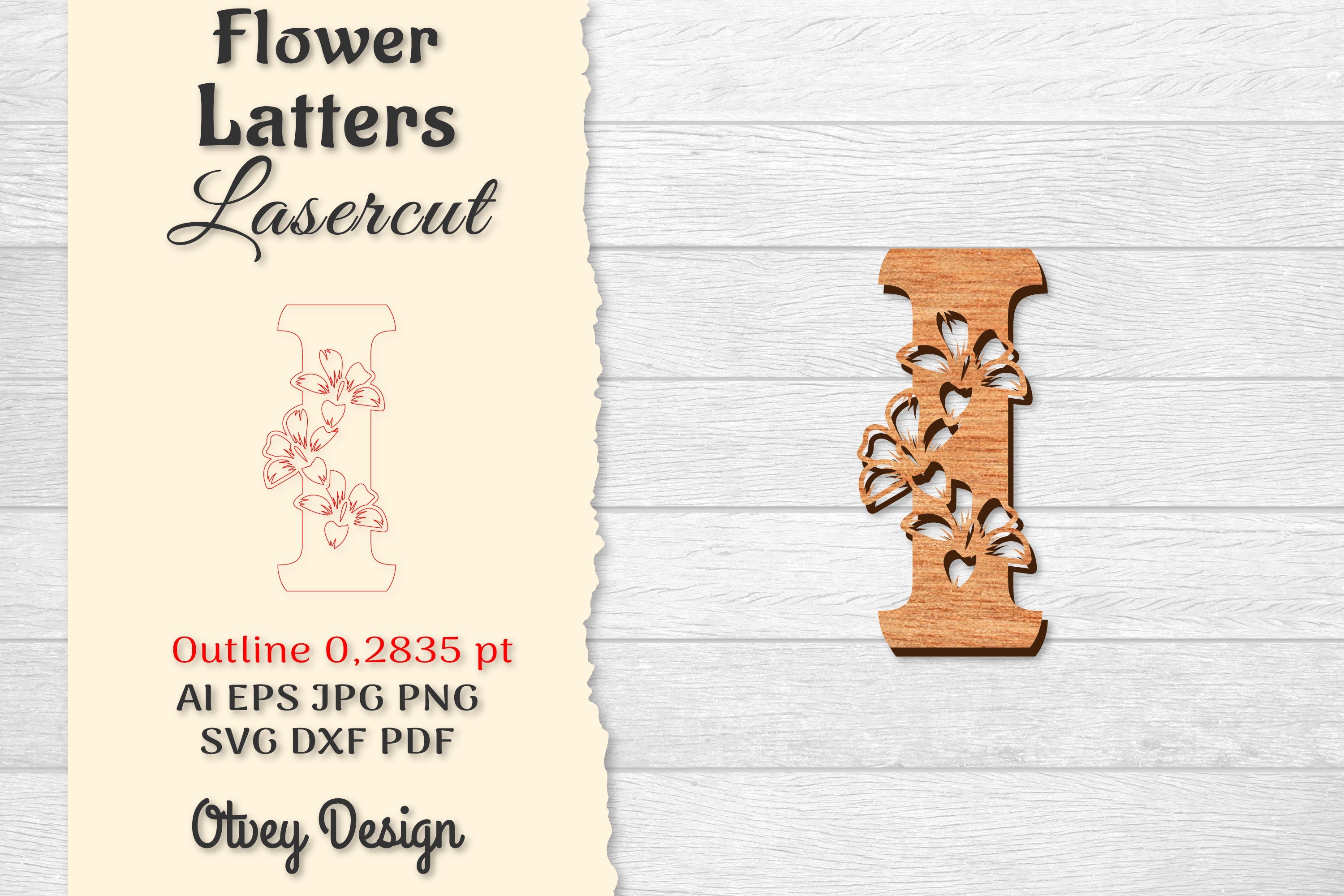 Flower Letters Laser Cut SVG Bundle 144 - CraftNest - Digital Crafting and Art