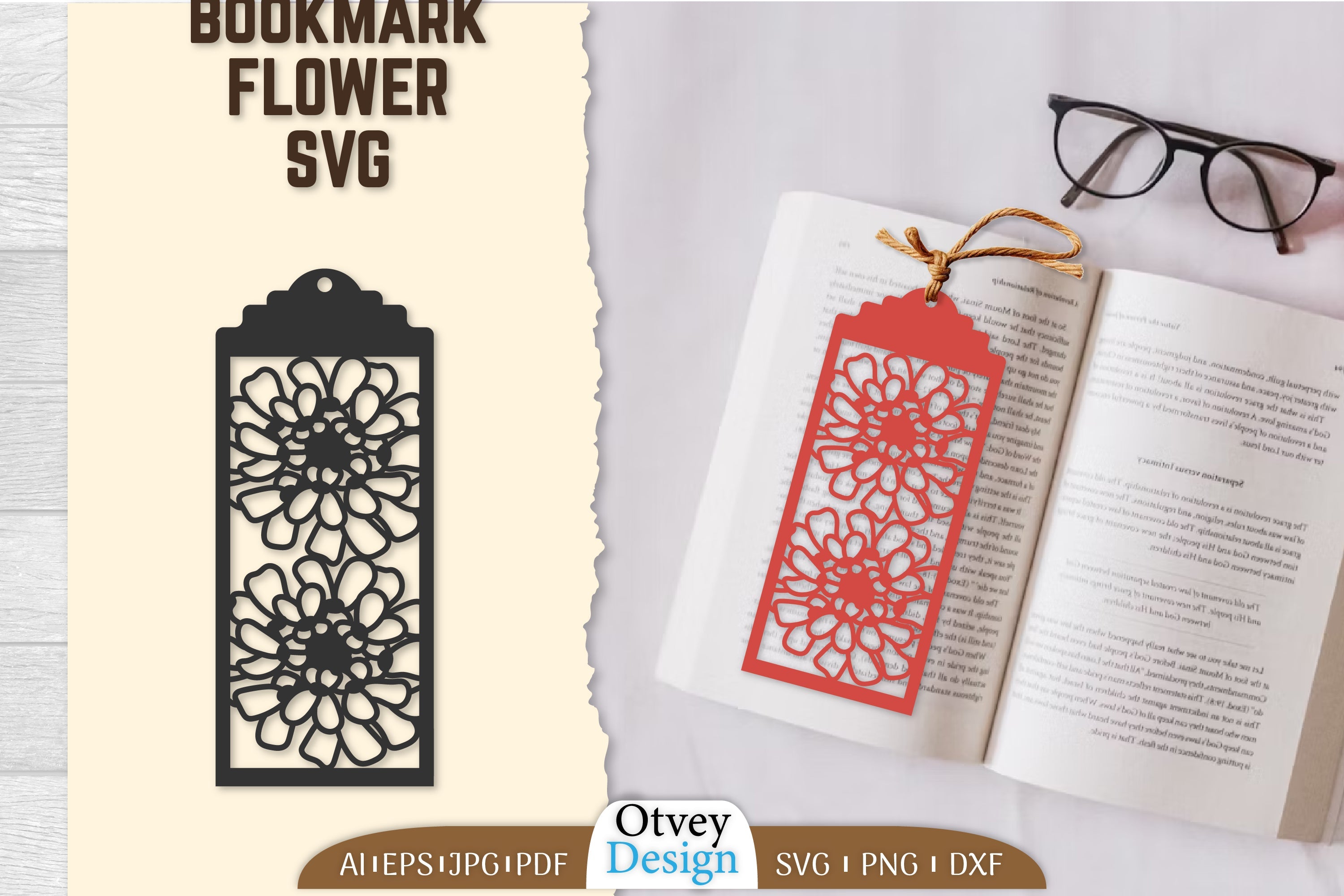 Bookmark Flower SVG Bundle 96 - CraftNest - Digital Crafting and Art