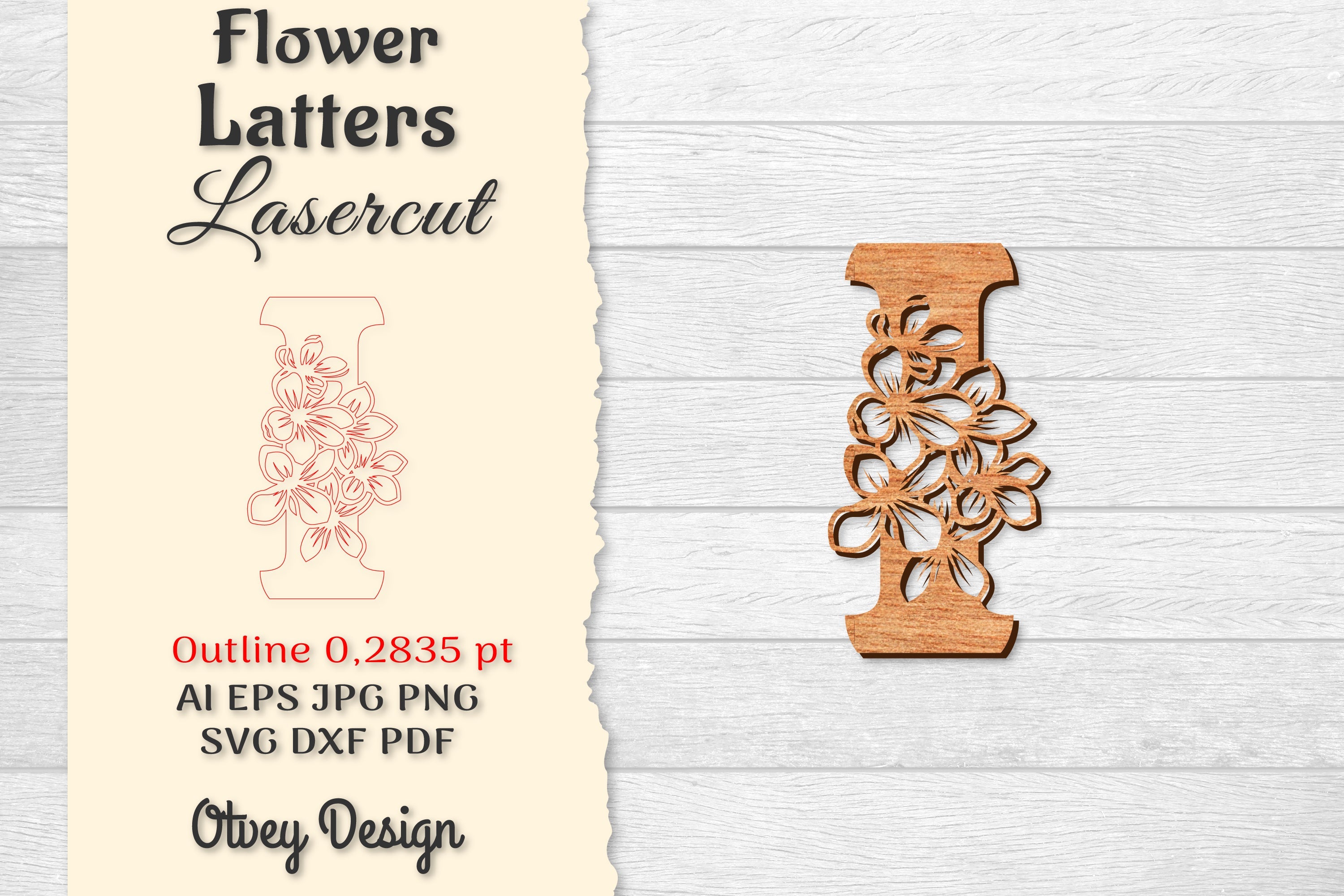 Flower Letters Laser Cut SVG Bundle 156 - CraftNest - Digital Crafting and Art