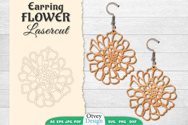 Earring Flower Lasercut SVG Bundle 9 - CraftNest - Digital Crafting and Art