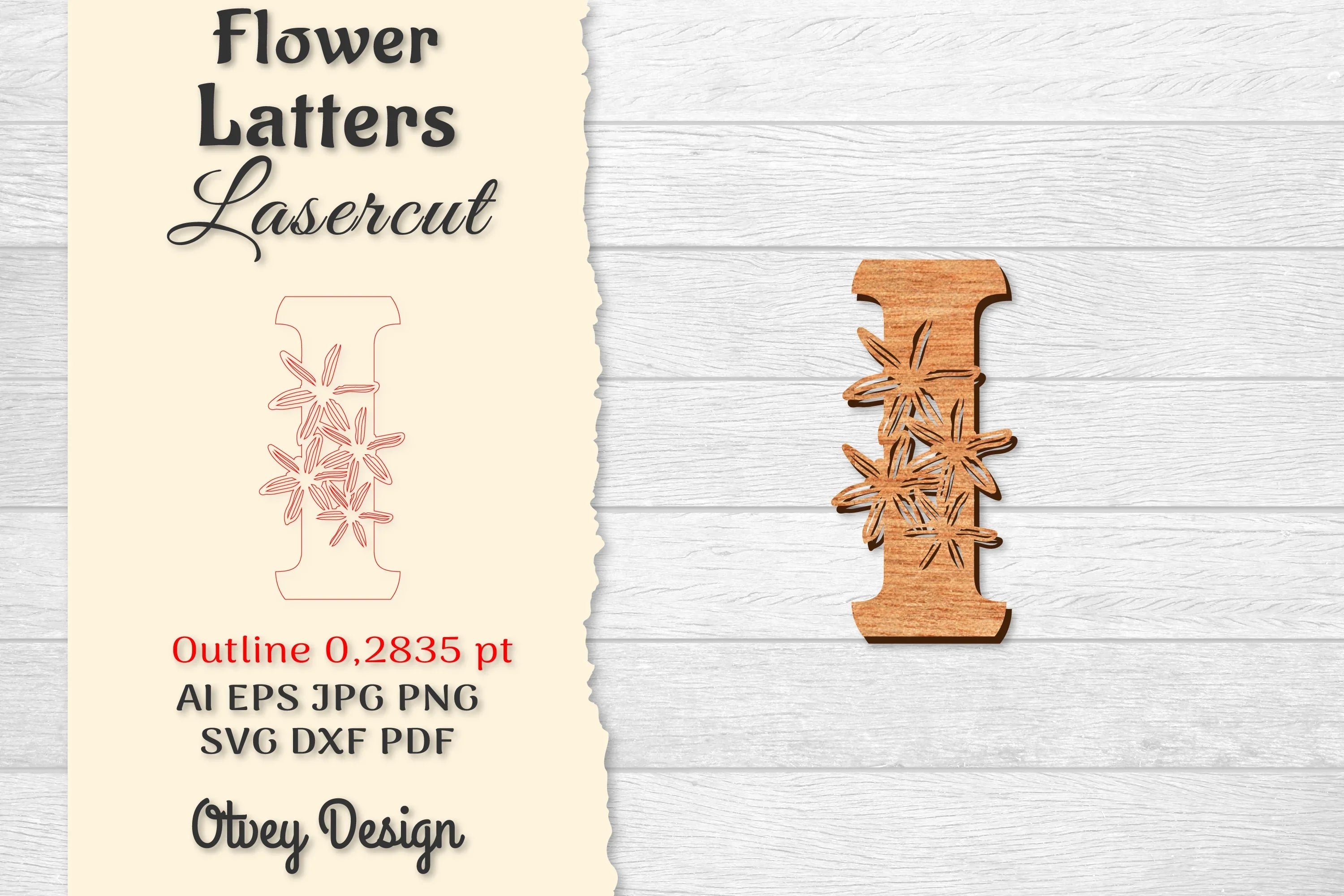 Flower Letters Laser Cut SVG Bundle 54 - CraftNest - Digital Crafting and Art