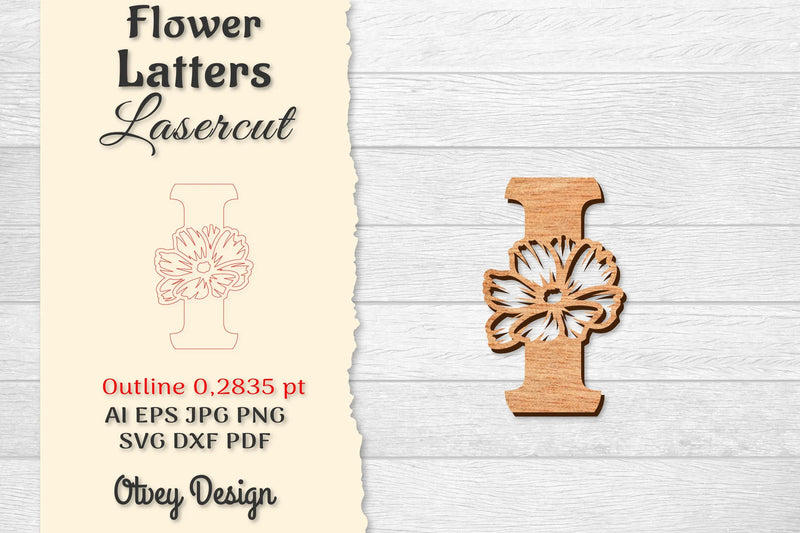 Flower Letters Laser Cut File SVG Bundle 47 - CraftNest - Digital Crafting and Art