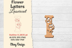 Flower Letters Laser Cut SVG Bundle 93 - CraftNest - Digital Crafting and Art