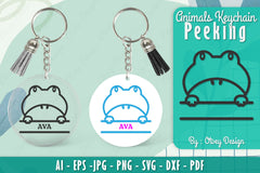 Animals Peeking Keychain SVG Bundle 15 - CraftNest - Digital Crafting and Art