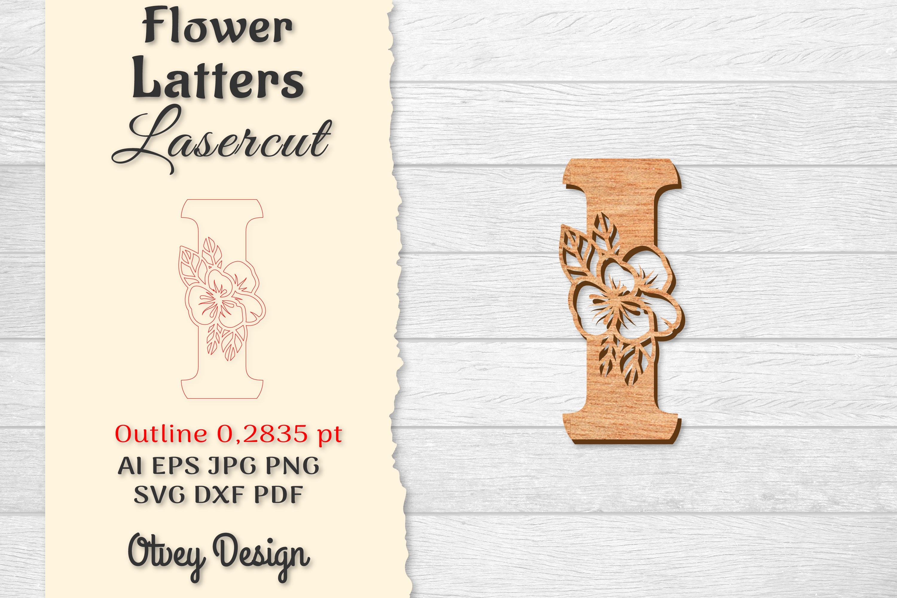 Flower Letters Laser Cut SVG Bundle 79 - CraftNest - Digital Crafting and Art