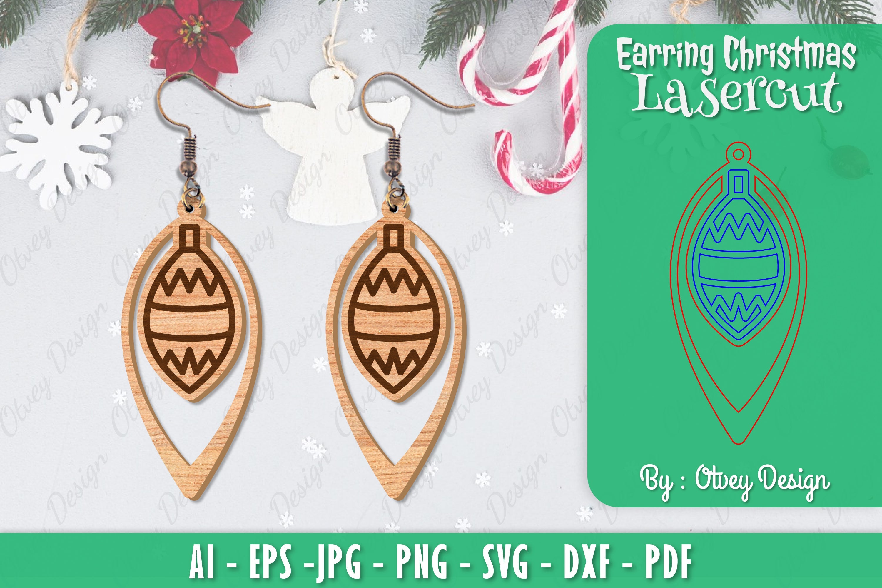 Christmas Earrings SVG Bundle 77 - CraftNest - Digital Crafting and Art