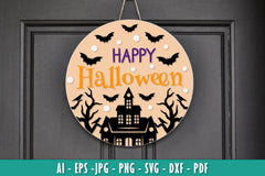 Halloween Round Wall Hanger Decoration SVG Bundle 12 - CraftNest - Digital Crafting and Art