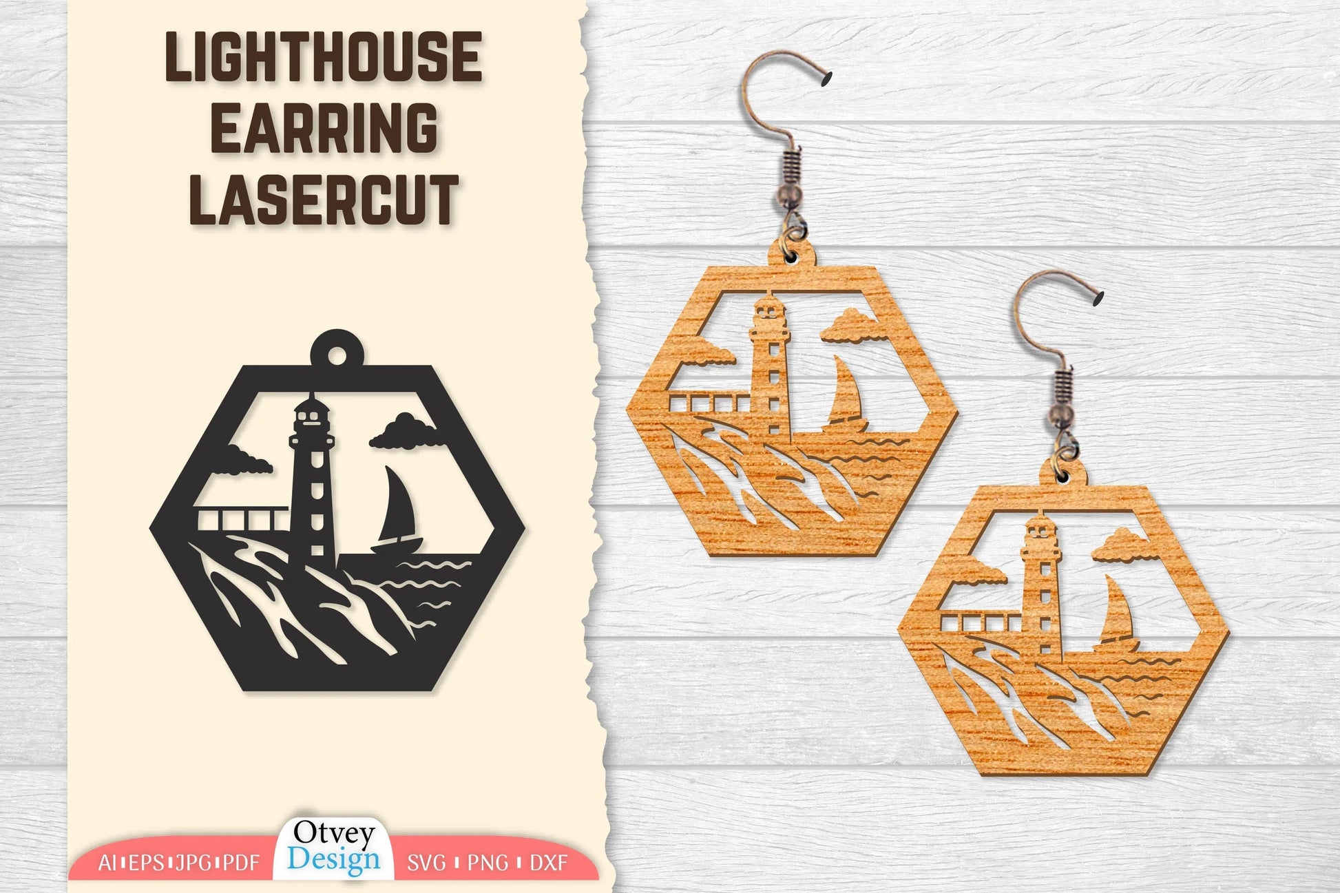 Lighthouse Earring Lasercut SVG Bundle 60 - CraftNest - Digital Crafting and Art