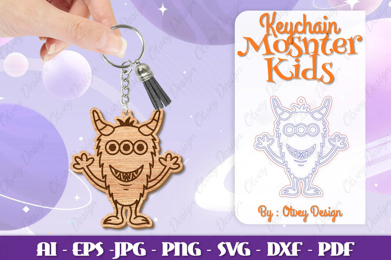 Monster Kids Keychain SVG Bundle 8 - CraftNest - Digital Crafting and Art