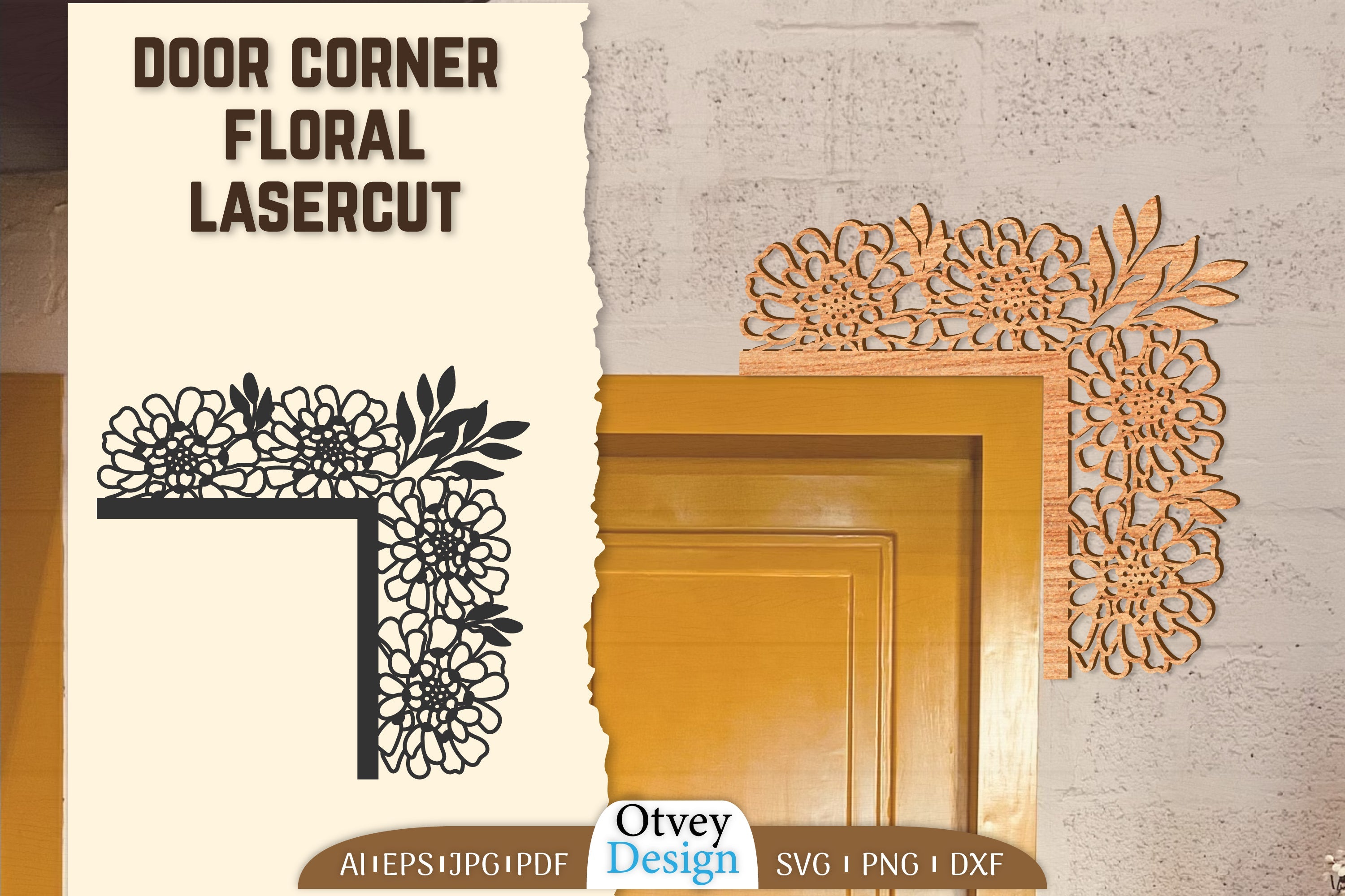 Door Corner Floral Lasercut SVG Bundle 7 - CraftNest - Digital Crafting and Art