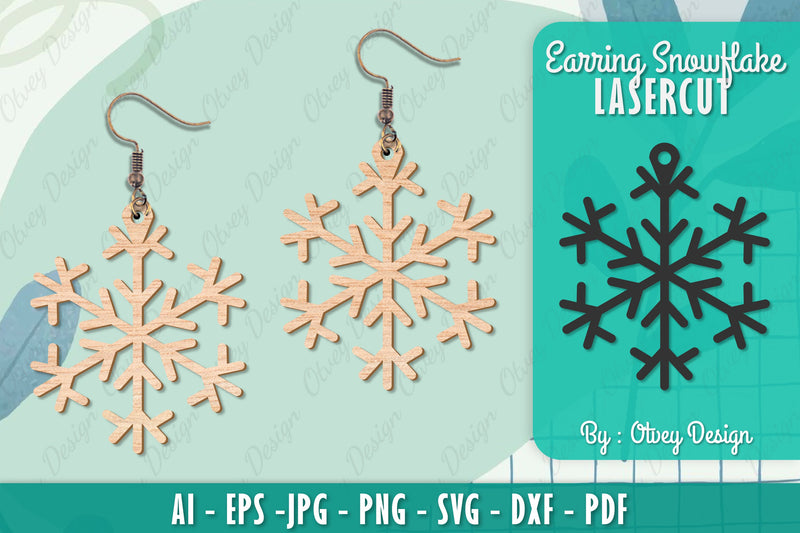 Snowflake Earring Lasercut SVG Bundle 16 - CraftNest - Digital Crafting and Art