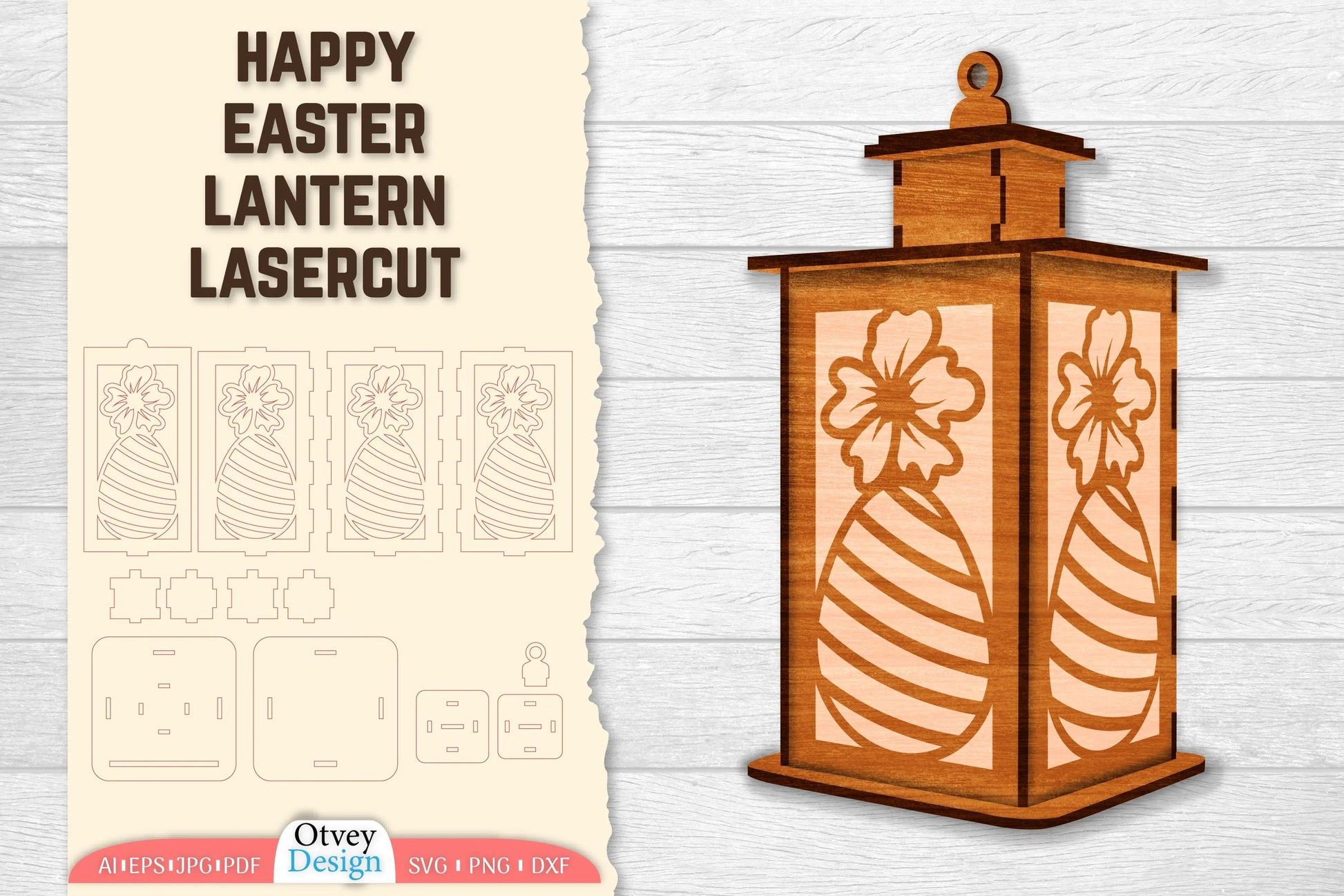 Happy Easter Lantern Lasercut SVG Bundle - CraftNest - Digital Crafting and Art