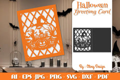 Greeting Card Halloween Pumpkin Scene SVG Bundle - CraftNest - Digital Crafting and Art