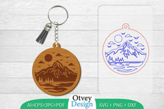 Keychain Sunset Mountain Lasercut SVG Bundle 27 - CraftNest - Digital Crafting and Art