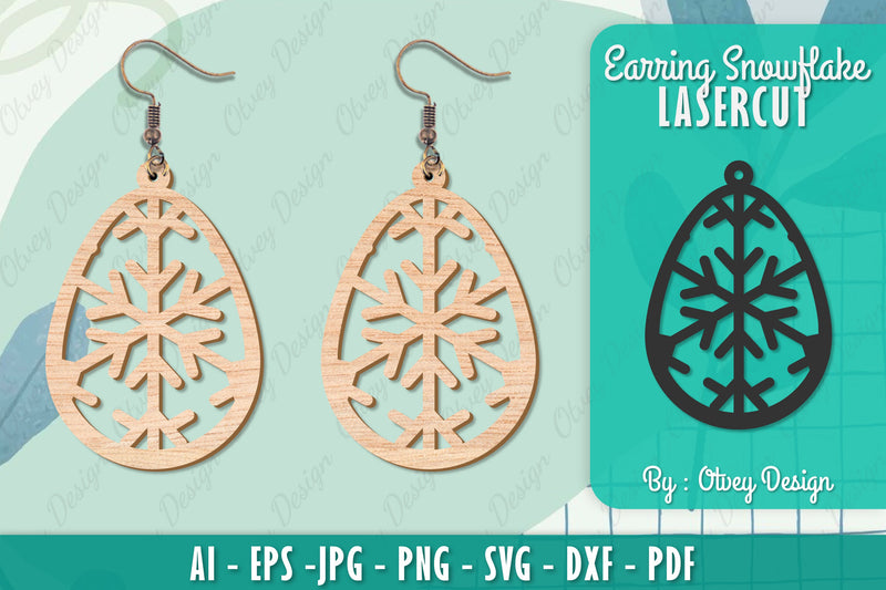 Snowflake Earring Lasercut SVG Bundle 64 - CraftNest - Digital Crafting and Art