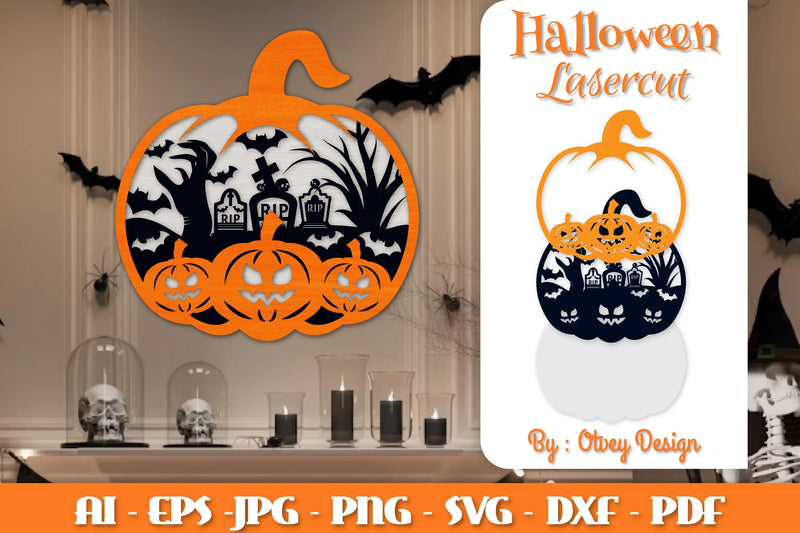 Halloween Pumpkins Lasercut SVG Bundle 9 - CraftNest - Digital Crafting and Art