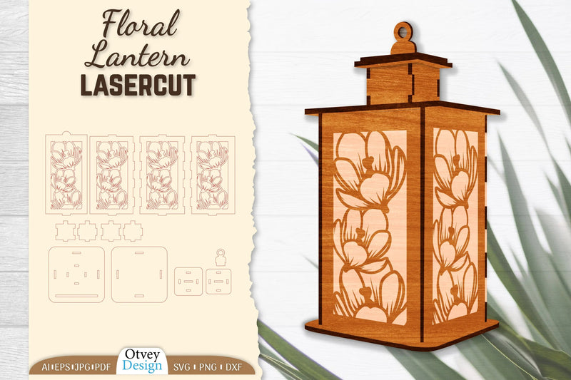 Floral Lantern Lasercut SVG Bundle - CraftNest - Digital Crafting and Art