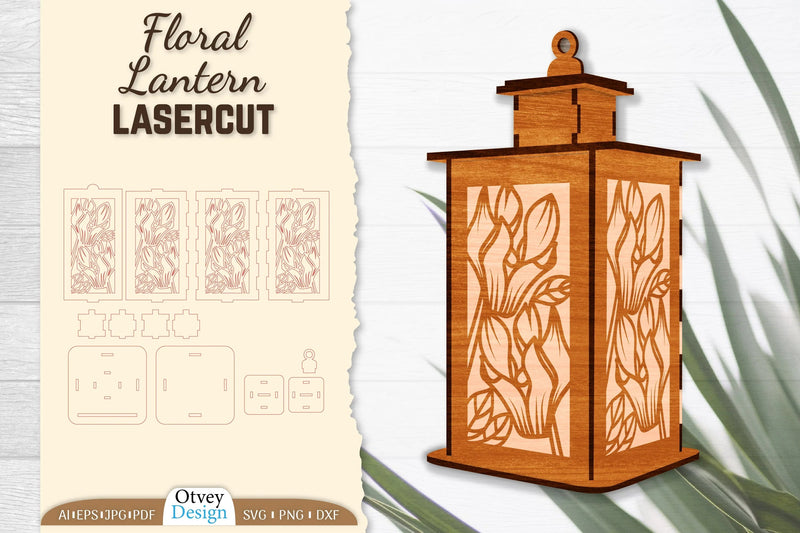 Floral Lantern Lasercut SVG Bundle - CraftNest - Digital Crafting and Art