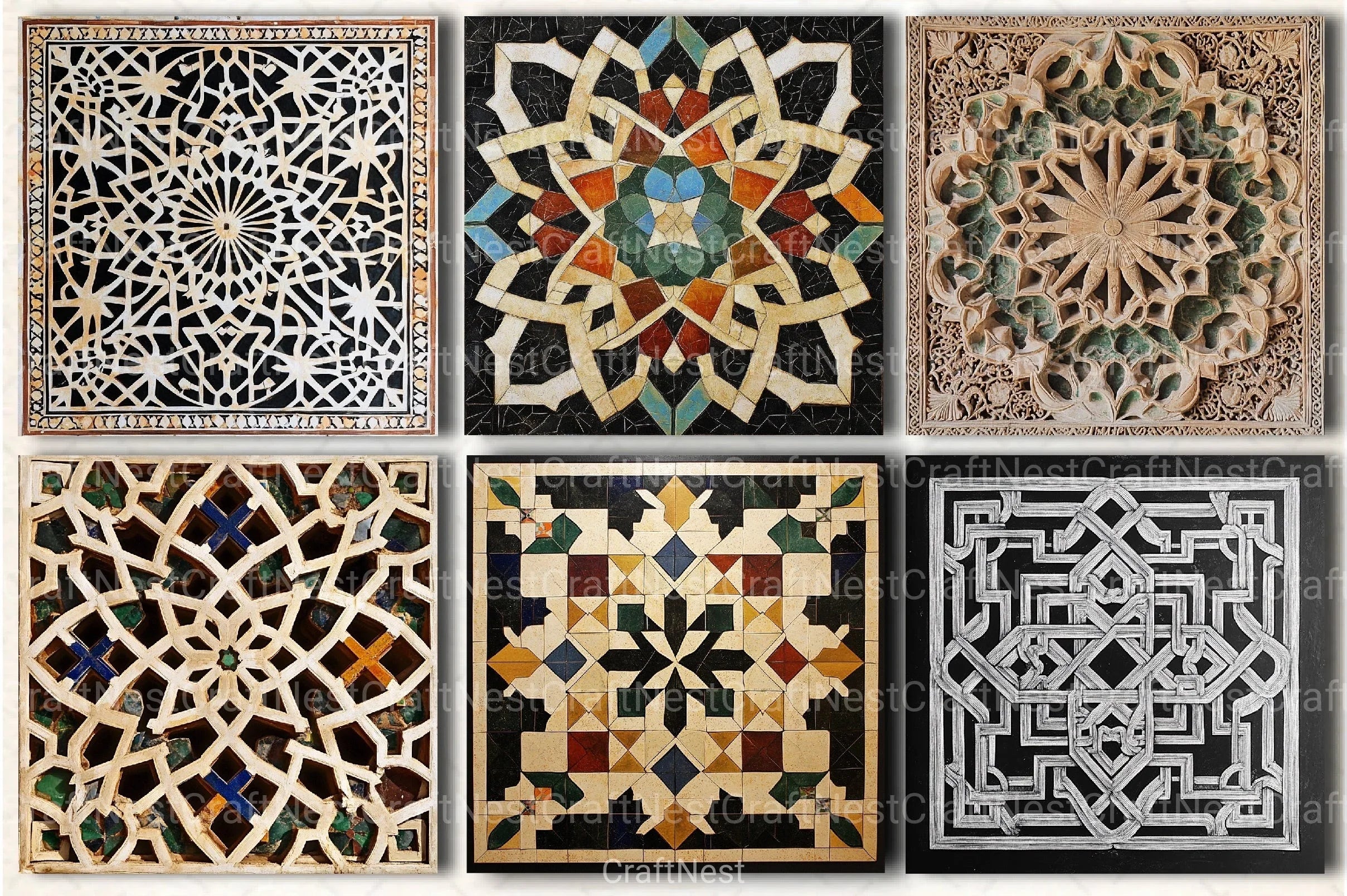 Sacred Geometry Alhambra Patterns Clipart Bundle - CraftNest - Digital Crafting and Art