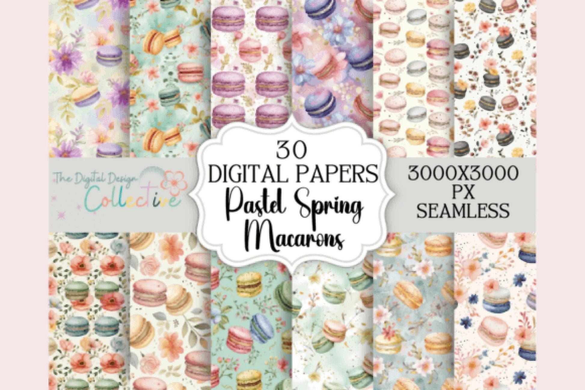 Seamless Macaron Digital Paper - CraftNest - Digital Crafting and Art