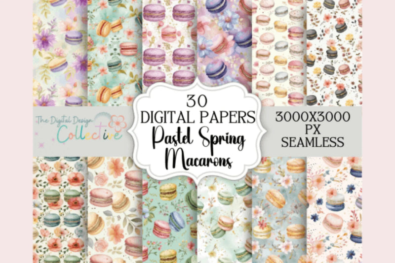 Seamless Macaron Digital Paper - CraftNest - Digital Crafting and Art