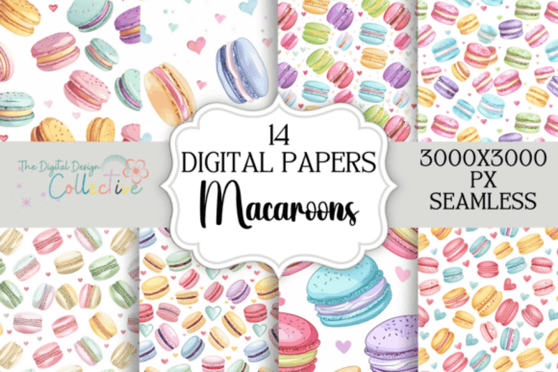 Colorful Macaron Seamless Digital Paper - CraftNest - Digital Crafting and Art