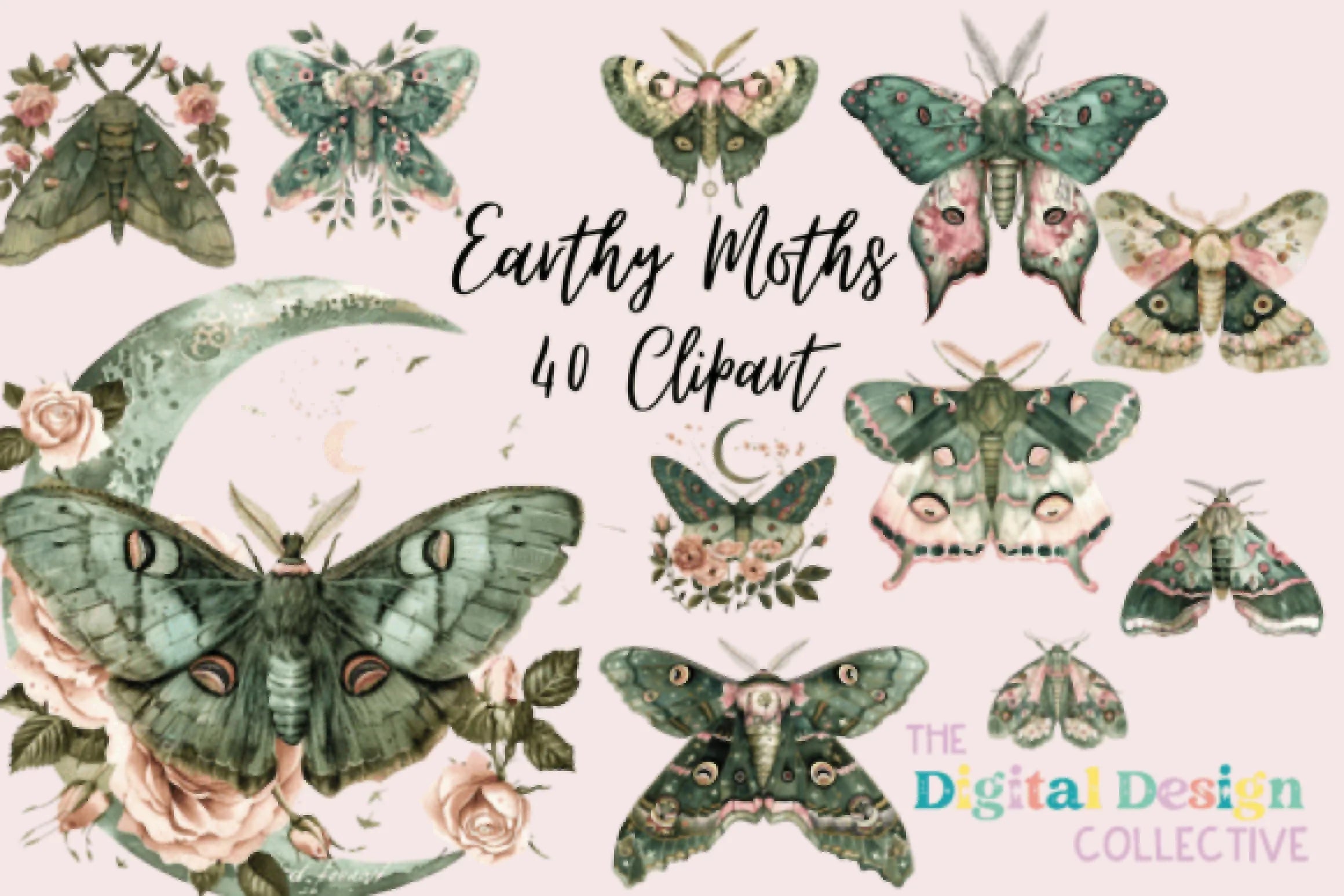 Enchanting Mystical Moth Clipart Bundle - CraftNest - Digital Crafting and Art