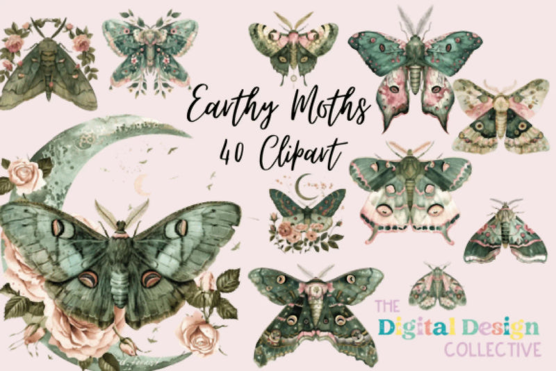 Enchanting Mystical Moth Clipart Bundle - CraftNest - Digital Crafting and Art
