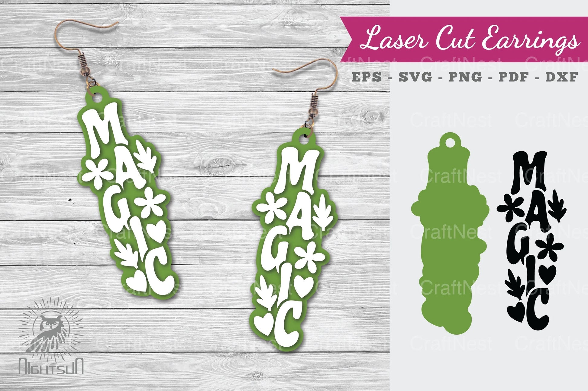 Magic Lasercut Earrings SVG Bundle - CraftNest - Digital Crafting and Art