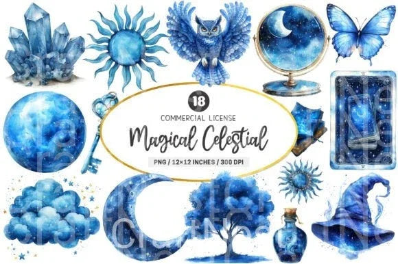 Magical Celestial Clipart Bundle 2 - CraftNest - Digital Crafting and Art
