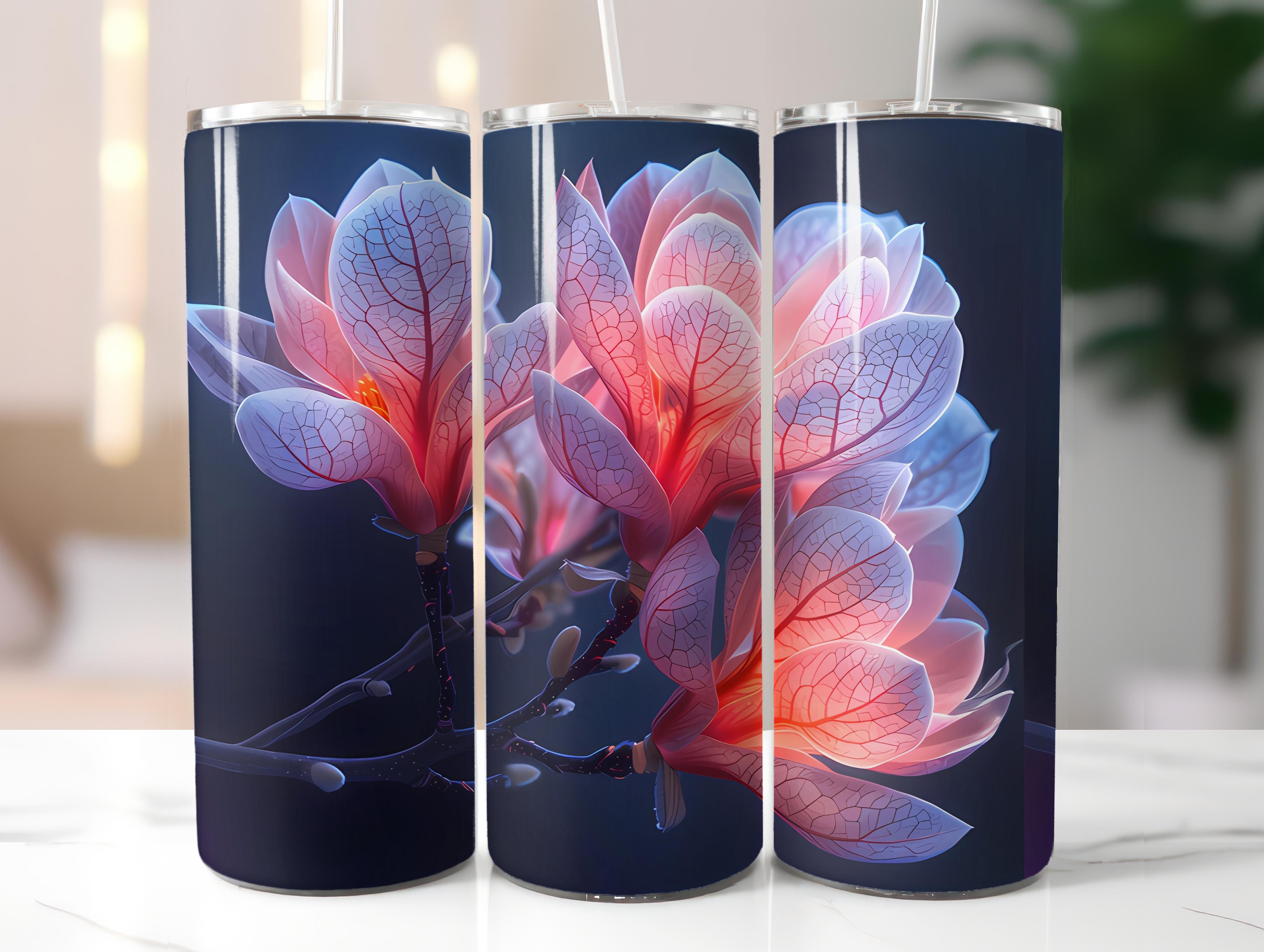 Magnolias Flowers Tumbler Wrap - CraftNest - Digital Crafting and Art