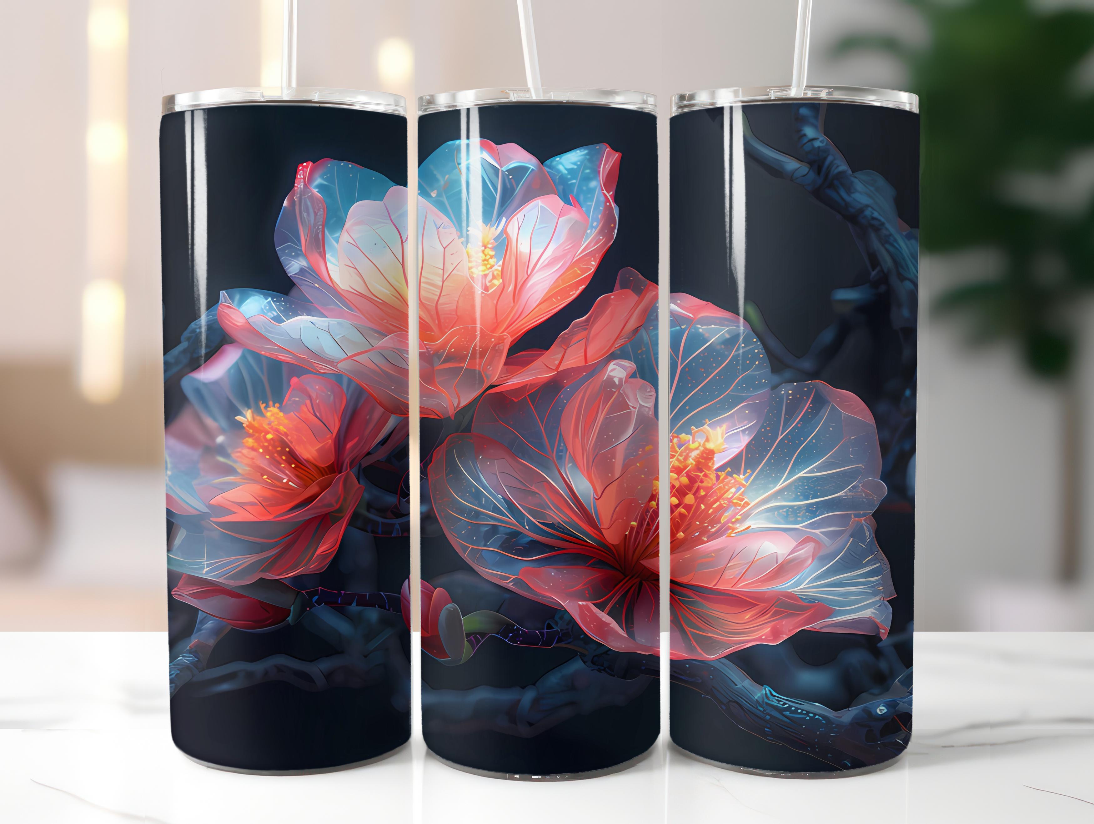 Magnolias Flowers Tumbler Wrap - CraftNest - Digital Crafting and Art