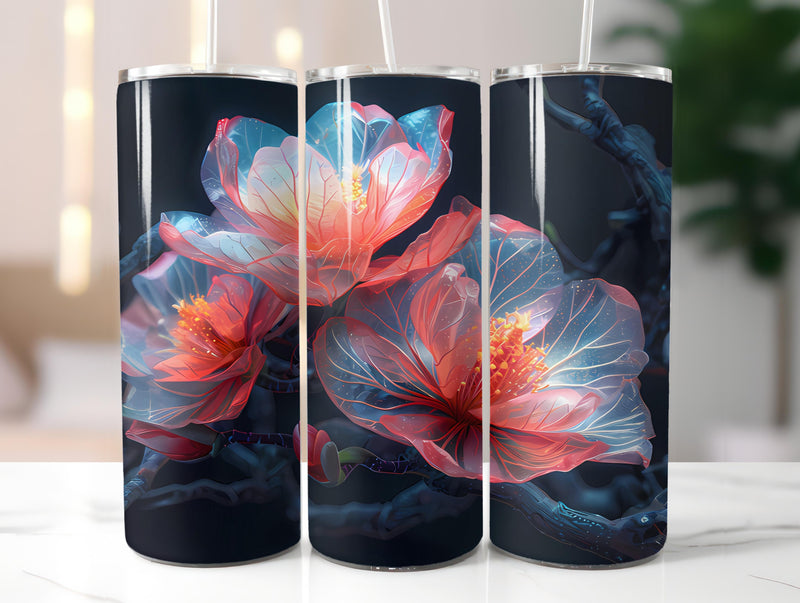 Magnolias Flowers Tumbler Wrap - CraftNest - Digital Crafting and Art