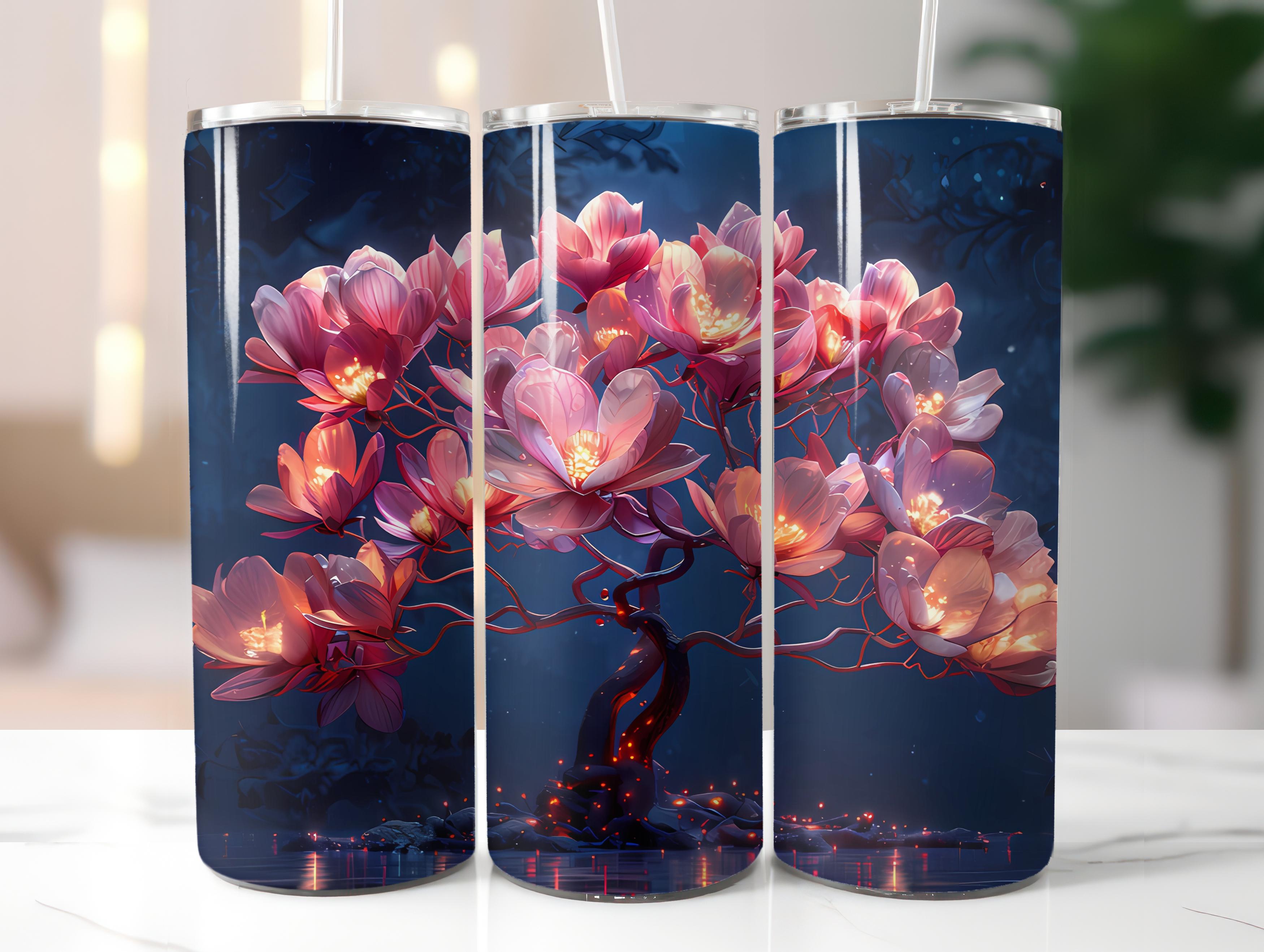 Magnolias Flowers Tumbler Wrap - CraftNest - Digital Crafting and Art