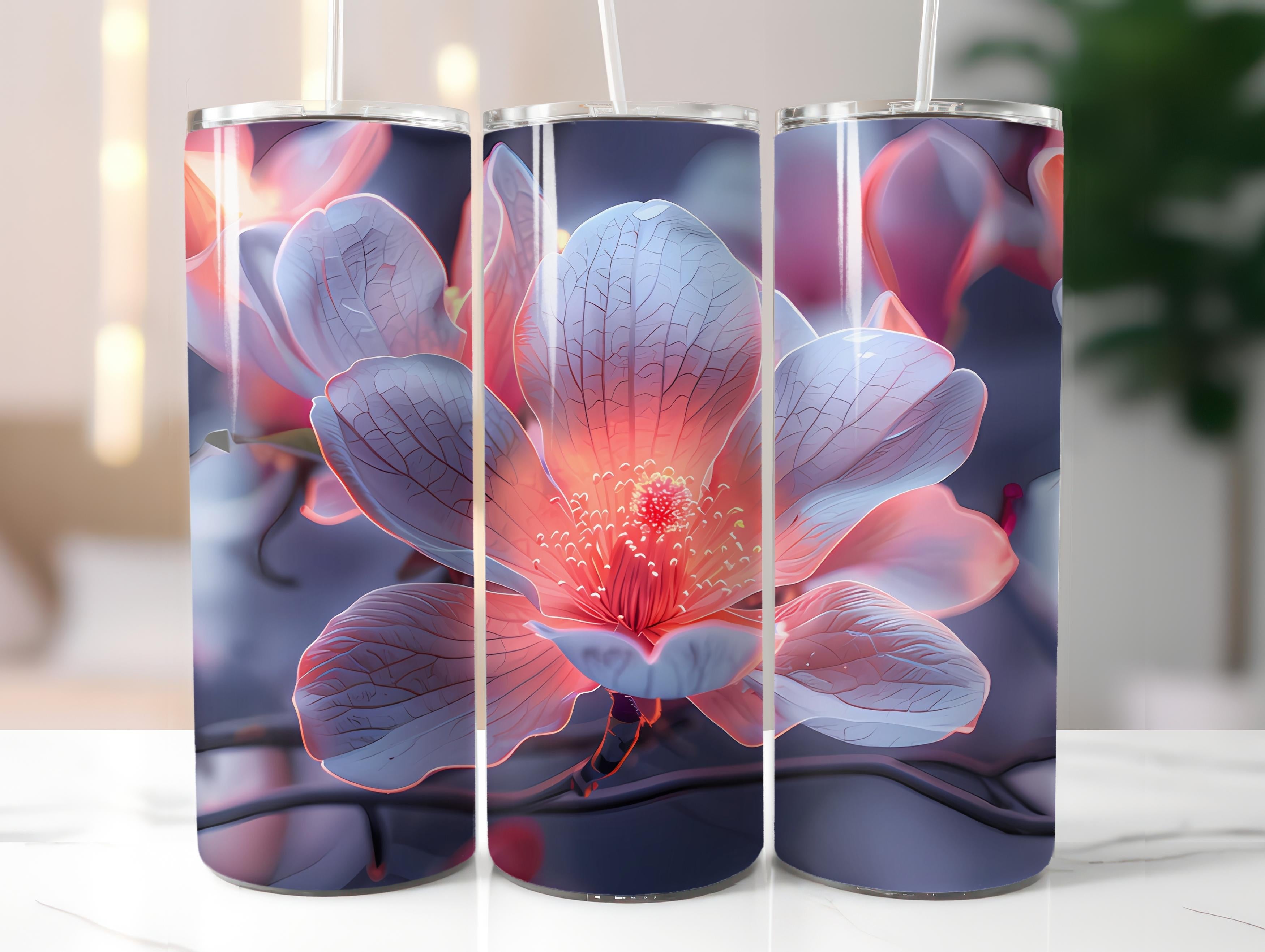 Magnolias Flowers Tumbler Wrap - CraftNest - Digital Crafting and Art