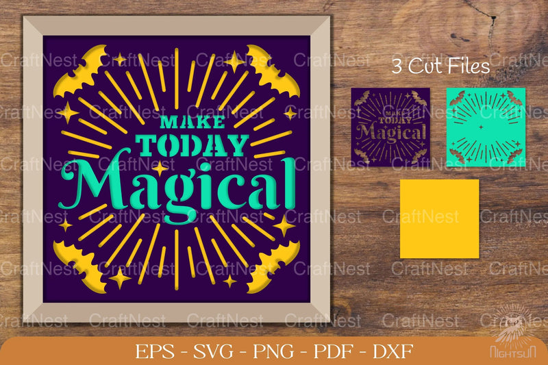 Make Today Magical 3D Shadow Box Layered Papercut Clipart Bundle - CraftNest - Digital Crafting and Art