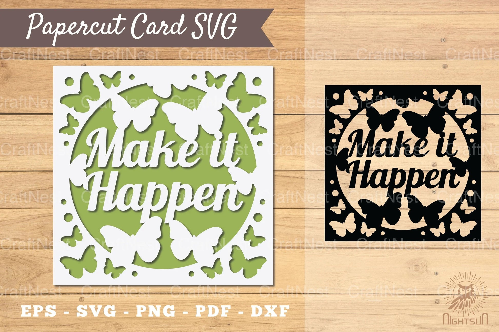 Make it Happen Papercut Card Design Bundle - CraftNest - Digital Crafting and Art