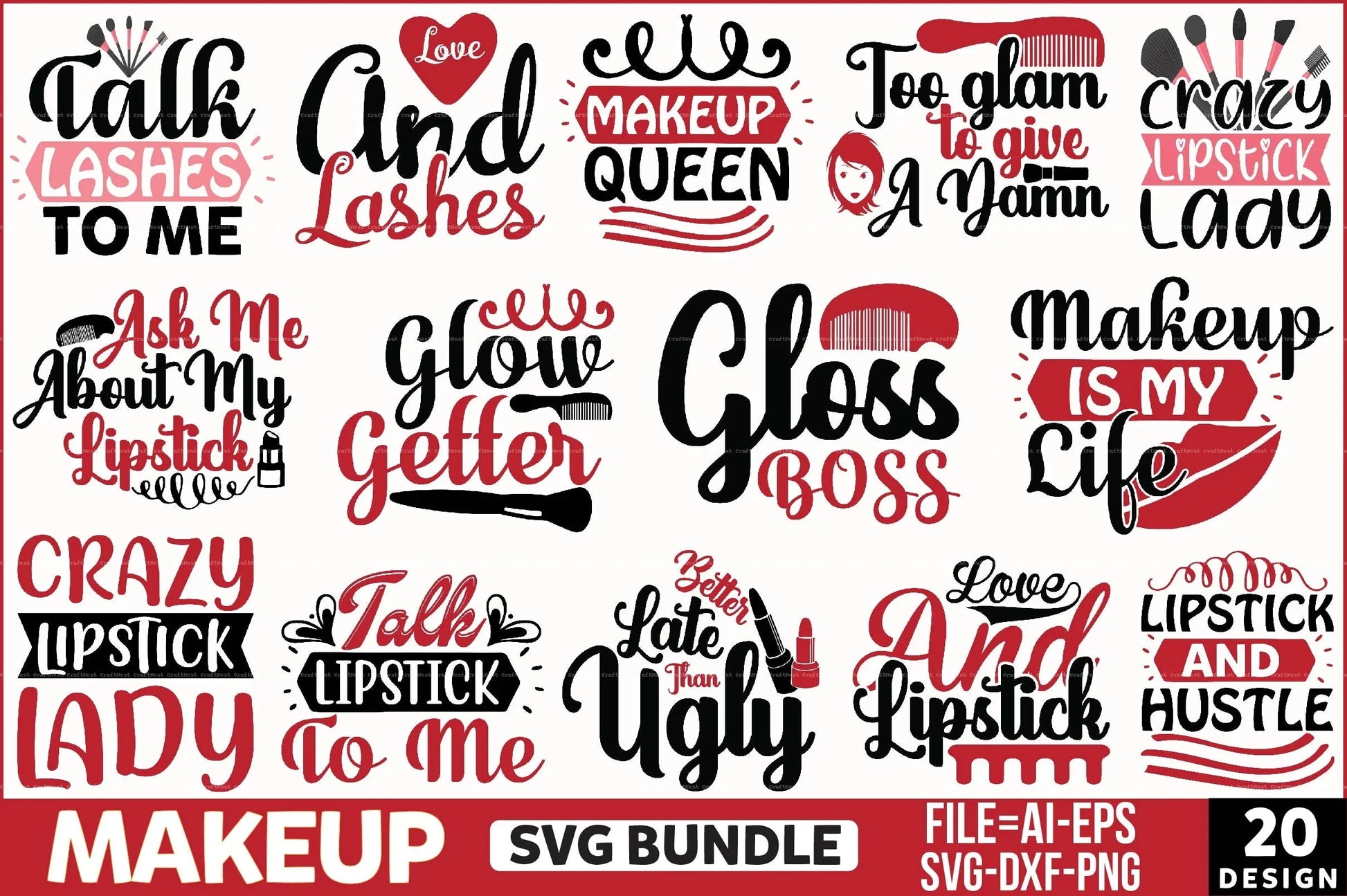 Makeup Design SVG Bundle 5 - CraftNest - Digital Crafting and Art