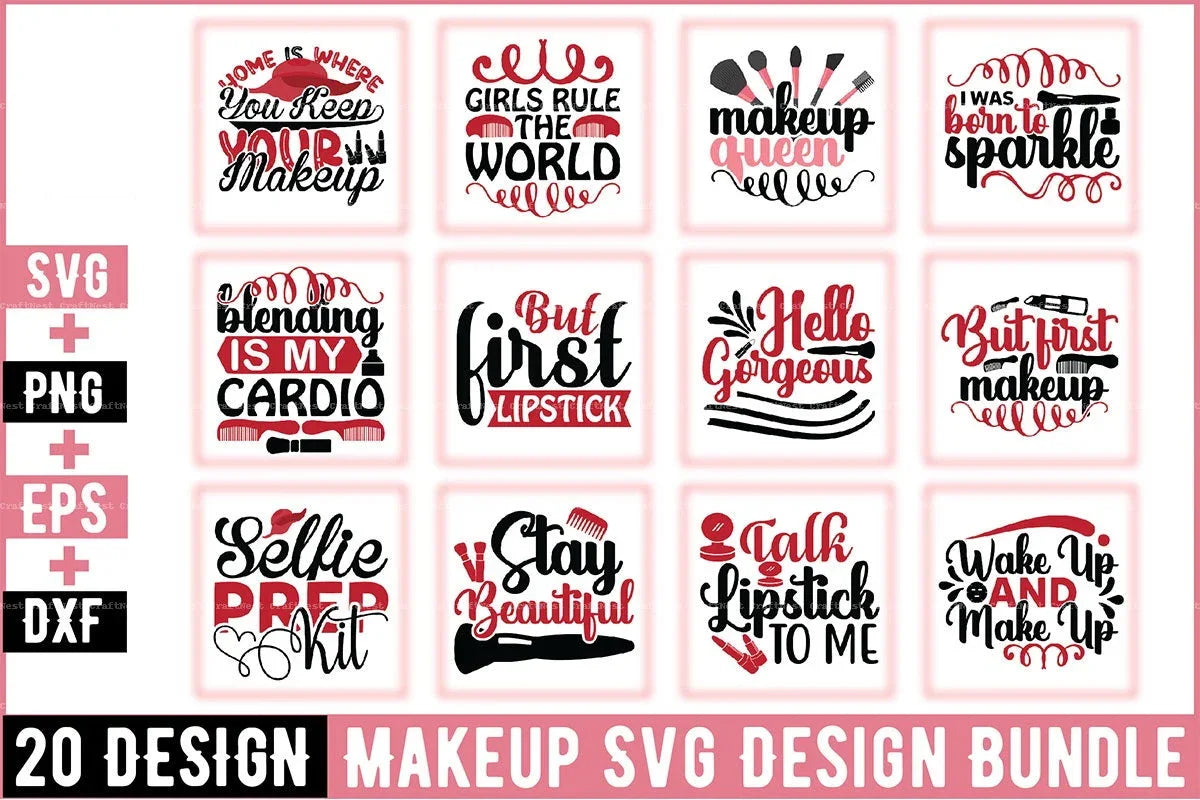 Makeup Design SVG Bundle 4 - CraftNest - Digital Crafting and Art