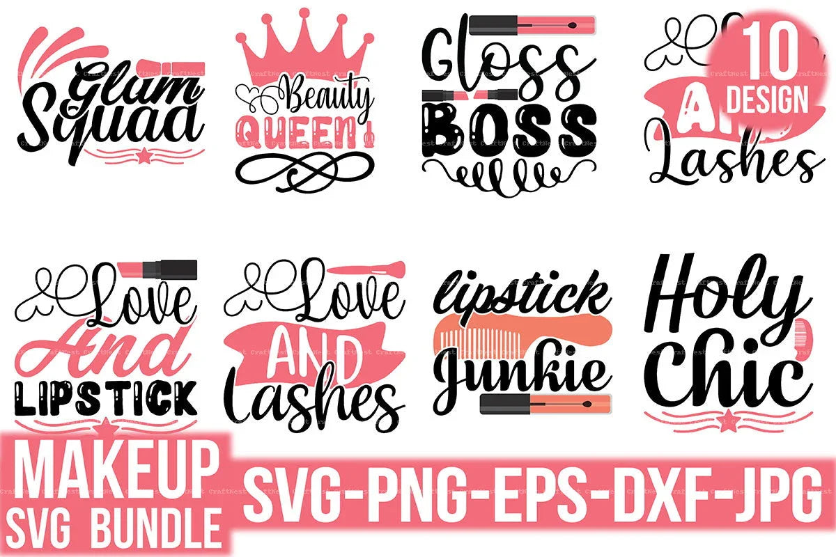 Makeup SVG Bundle for Creative Designs - CraftNest - Digital Crafting and Art