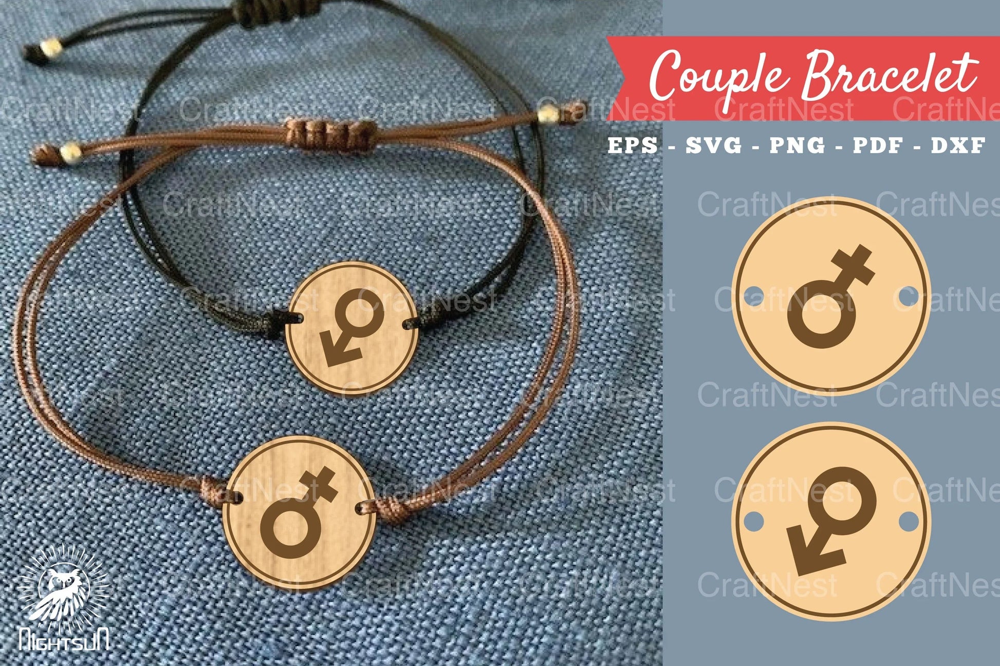 Laser Cut Couple Bracelet SVG Bundle - CraftNest - Digital Crafting and Art